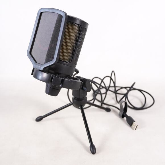 FIFINE Gaming USB Microphone for PC PS5 MAC Condenser Mic RGB w/ Pop Filter - Picture 1 of 9